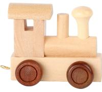 Small Foot Design 7486 Train de lettres en bois, locomotive avec crochet, naturel (1 pièce)