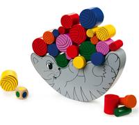 Small Foot Design 7783 Chat d'équilibre en bois, avec pelotes de ficelle, multicolore, 22 pièces (1 set)