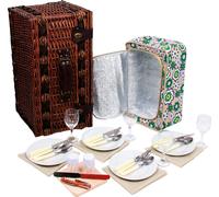 Small Foot Design Panier à pique-nique "Deluxe" pour 4 personnes, avec vaisselle, couverts, verres et accessoires ; 6533
