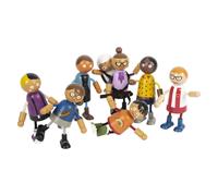 Small Foot - Famille de poupées en bois malléable avec bébé, 8pcs.