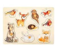 Small Foot 11499 Set de Puzzle Animaux forrestiers en Bois avec de Jolis Motifs d'animaux, à partir de 12 Mois