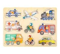 Small Foot forme puzzle Véhicules bois junior 9 pièces Multicolore G