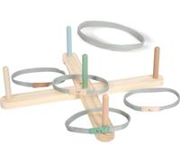 Small Foot Garden Buddies 12647 Jeu de Lancer Anneaux en Bois avec Motifs d'animaux Mignons, 5 bâtons de Cible et Anneaux de Lancement, pour Enfants à partir de 3 Ans