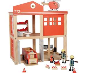 Small Foot Grande caserne de Pompiers avec Accessoires, Son et lumière, à partir de 3 Ans, 12703