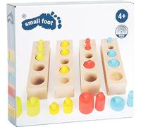 Small Foot Design - Jeu à emboîter 10525 - Montessori en bois, cylindres colorés, multicolore