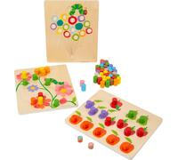 small foot Jeu de couleurs "Chenille Nimmersatt" en bois, jouet éducatif pour apprendre à trier et à reconnaître les couleurs, dès 4 ans, 11431