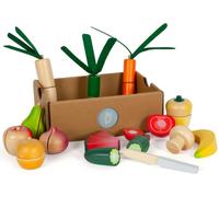 Small Foot - Jeu de découpe et de légumes en bois Frais, 14dlg.
