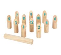 small foot Jeu des Vikings Kubb avec Chiffres « Active » en Bois, Jeu de Plein air pour Toute la Famille, 12402
