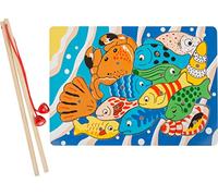 Small Foot Design Jeu de pêche puzzle en bois 8185 – 2 cannes avec aimants, dès 3 ans