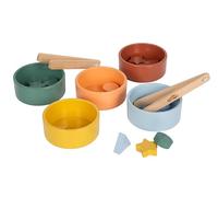Small Foot Jeu de tri Montessori avec Pinces, en Bois certifié FSC® 100%, avec 5 Bols colorés, pour Enfants à partir de 1 an, 12814