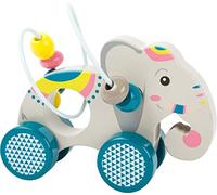 small foot Jouet à pousser avec circuit de motricité Jungle, en bois certifié 100% FSC®, à partir de 12 mois, 11088, Orange