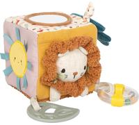 Small Foot - Cube d'éveil Little Lion tissu jaune 11x11x11 cm hochet et anneau de dentition