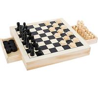 Small Foot Kit de jeux Echecs, dames et jeu du moulin - Version Allemande