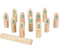small foot Jeu des Vikings Kubb avec Chiffres « Active » en Bois, Jeu de Plein air pour Toute la Famille, 12402