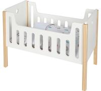 Small Foot – Lit de poupée Little Button en bois, linge réversible et accessoires – Dès 3 ans