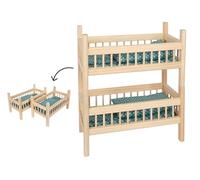 Small Foot – Lit superposé pour poupées Nature – 2 en 1 en bois, literie douillette – Dès 3 ans