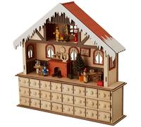 Small Foot Living Room Advent Calendar with Lights, Wood, Nature, 39 x 10 x 38 c