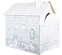 small foot Maison de jeu "Ferme" en carton, à colorier avec crayons gras, de couleur, feutres, age 3 +, 10015