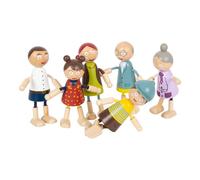 Small Foot - Maison de poupée en bois, famille pliable, 6pcs.