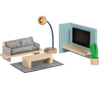 Small Foot Maison de poupées Salon en Bois, Ensemble de Meubles, à partir de 3 Ans, 12633, Coloré