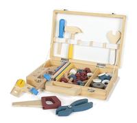small foot Malle à Outils « Workshop », avec Outils en Bois, à partir de 3 Ans, 12556, Coloré
