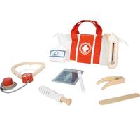 Small Foot Design – Mallette de médecin 12760 – Set de jeu 9 pièces, dès 3 ans – Rouge