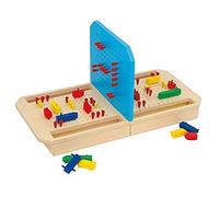 Small Foot Design – Navires en bois 3457, éléments enfichables, jeu de stratégie, rouge, dès 6 ans