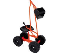 small foot Pelleteuse avec pelle et roues pour enfants, jouet de sable, pivotant à 360°, dès 3 ans, 4628, Noir