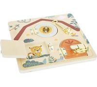 Small Foot Design Planche de motricité Serrure et verrou « Safari » en bois dès 3 ans 12460