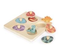 Small Foot Design – Puzzle en bois – Poser et mémo « Dino » – 6 pièces – 12 mois+ – Coloré