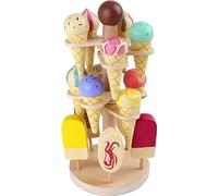 small foot Présentoir à glaces mobile en bois, accessoires pour la boutique et cuisine d'enfant, à partir de 3 ans, 1248