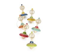 small foot Présentoir toupie en Bois avec Ficelle, 12 toupies, pour Enfants à partir de 3 Ans, 12605