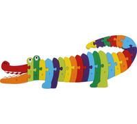 small foot Puzzle Crocodile ABC en bois laqué multicolore, apprendre l'alphabet, un super puzzle ludique et éducatif, 3425