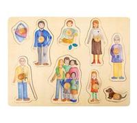 Small Foot 11501 Set de Puzzle Famille en Bois avec Motifs détaillés sur La Famille, à partir de 12 Mois