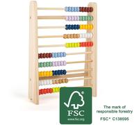 small foot Règle à calcul "Educate" en bois pour enfants, outil d'apprentissage classique pour l'école primaire, à partir de 4 ans, 11326