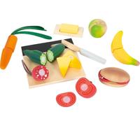 Small Foot Set de déjeuner à découper Fresh en Bois, Aliments pour Cuisine des Enfants, Jeu de rôle dès 2 Ans, 12331