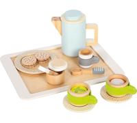 Small Foot - Set de jeu café et thé en bois, 15 pièces, jeu de rôle, dès 2 ans