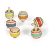 small foot Set de toupies Magiques en Bois, 6 toupies, pour Enfants à partir de 3 Ans, 12606