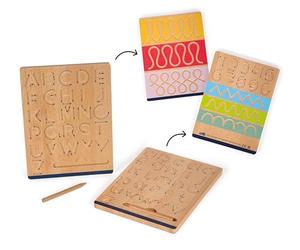Small Foot Setd'ardoise Educate en Bois, Apprendre à écrire, à partir de 5 Ans, 12560, Coloré