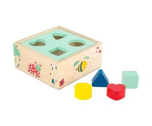 Small foot Shape-Fitting Cube Forest jeu de formes en bois 12 m+ 5 pcs