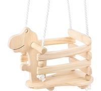 Small Foot Store- Small Foot 11589 Dinoschaukel Rex aus Holz, Stabil und sicher aufgrund Einer erhöhten Umrandung, AB 18 Monaten Toys_and_Games, Couleur Bois