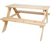Small Foot Table de Pique-Nique pour Enfants, Deux bancs et Une Table en Bois Massif, à partir de 2 Ans, 12830