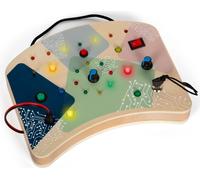 Small Foot - Tableau d'activité LED en bois avec lumière et interrupteurs