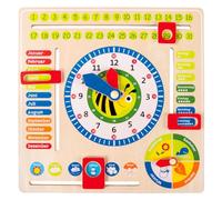 Small Foot Design – Tableau éducatif en bois 4765 – Date, heure, saisons – Multicolore – 3+