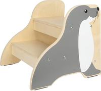 Small Foot Design Tabouret Phoque «Wildlife» en bois – marchepied stable antidérapant, 150 kg, 2 ans