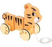 Small Foot Tigre à Tirer « Safari », en Bois certifié FSC® 100%, à partir de 12 Mois, 12733, Orange