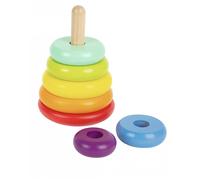 Small Foot tour d'empilage arc-en-ciel junior 15 cm en bois
