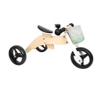 Small Foot - Tricycle d'entraînement/vélo de course en bois 2en1 Vert sauge