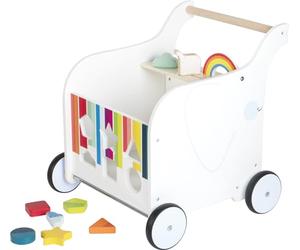 small foot Trotteur et Coffre à Jouets Éléphant en Bois, avec Frein, à partir de 1 an, 12535