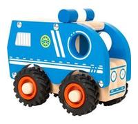 Small Foot 11077 Voiture de Police en Bois certifiée 100% FSC®, Convient également pour Jouer à l'extérieur, pour Les Enfants, Bleu